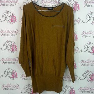 TAIFUN long sleeve zipper detail shiny trim Mustard Long Sleeve Top